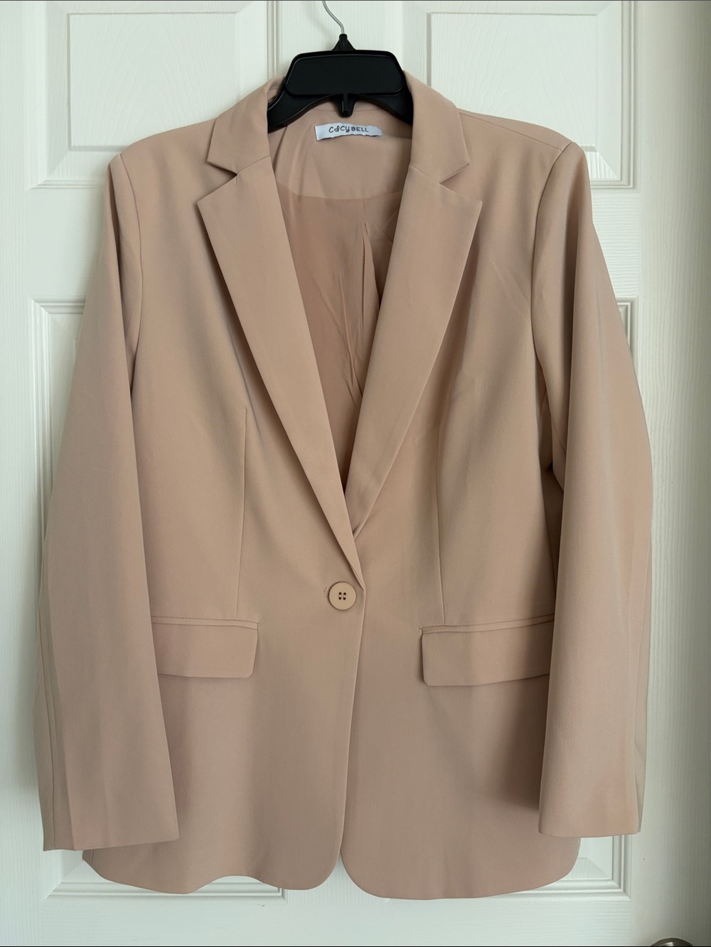 Women's Tailored Single-Button Blazer in Dark Beige Size L. NWOT!
